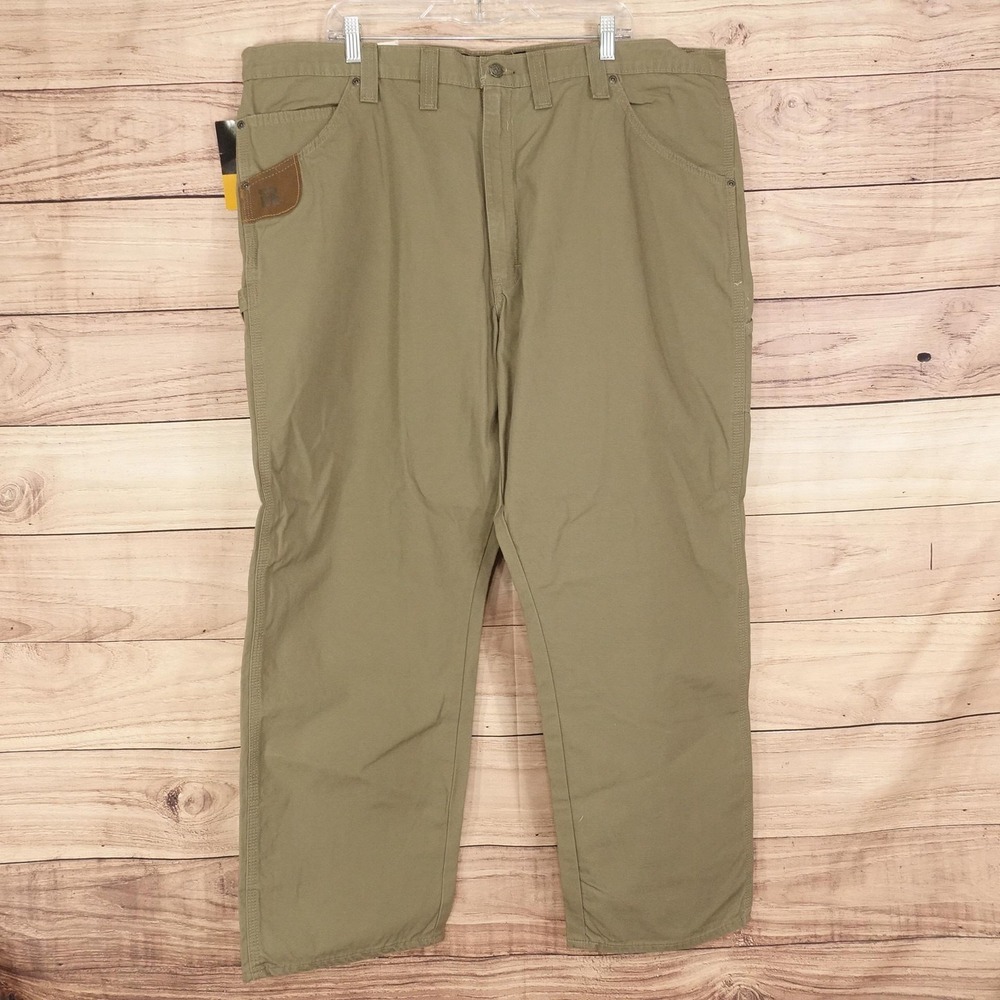 NEW Wrangler RIGGS Workwear Carpenter Pants Mens 44x30 Brown Relaxed Fit Ripstop